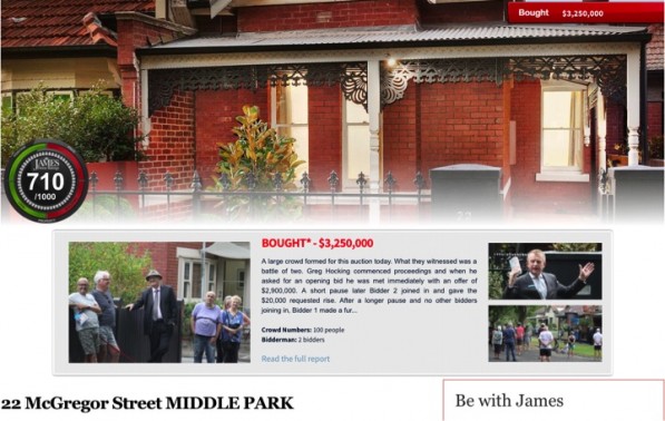 Click on here for our James Home Rating and also then click thru to James Auction Report