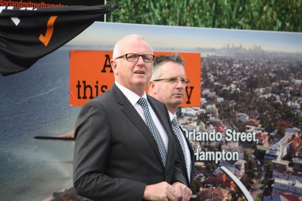 What are you old blokes looking so worried about. You've just sold 4 Orlando Hampton for $1,505,000, Under hammer, 2 Bidders. And who are those old blokes - Paul Doherty and Andrew Boyce - Marketnews fav's.